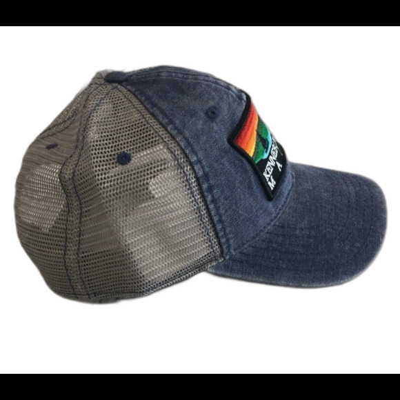 Kennebunkport Maine Cap Hat Unisex Snapback Denim Gray Distressed Cap Patch - Picture 3 of 8